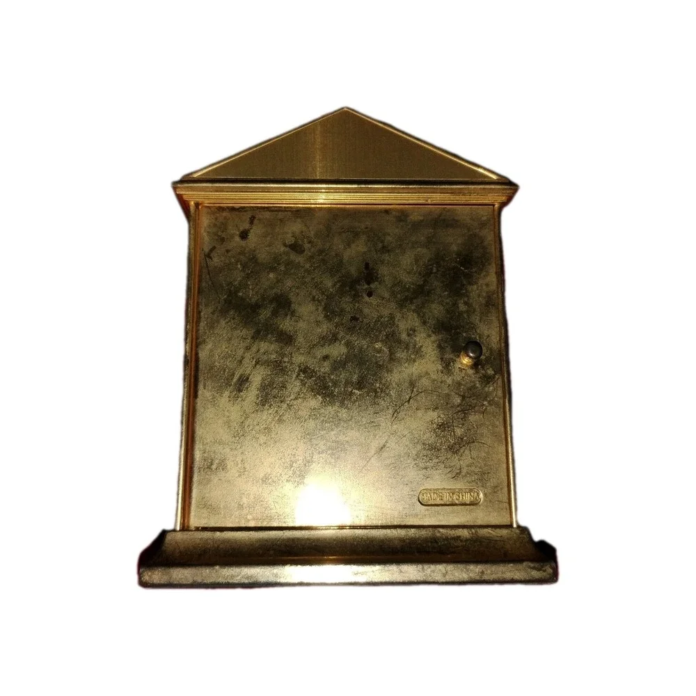 Danbury Co Quartz Clock‎ Mantel Desk Gold tone Paperweight Happy 40th Bday Janet